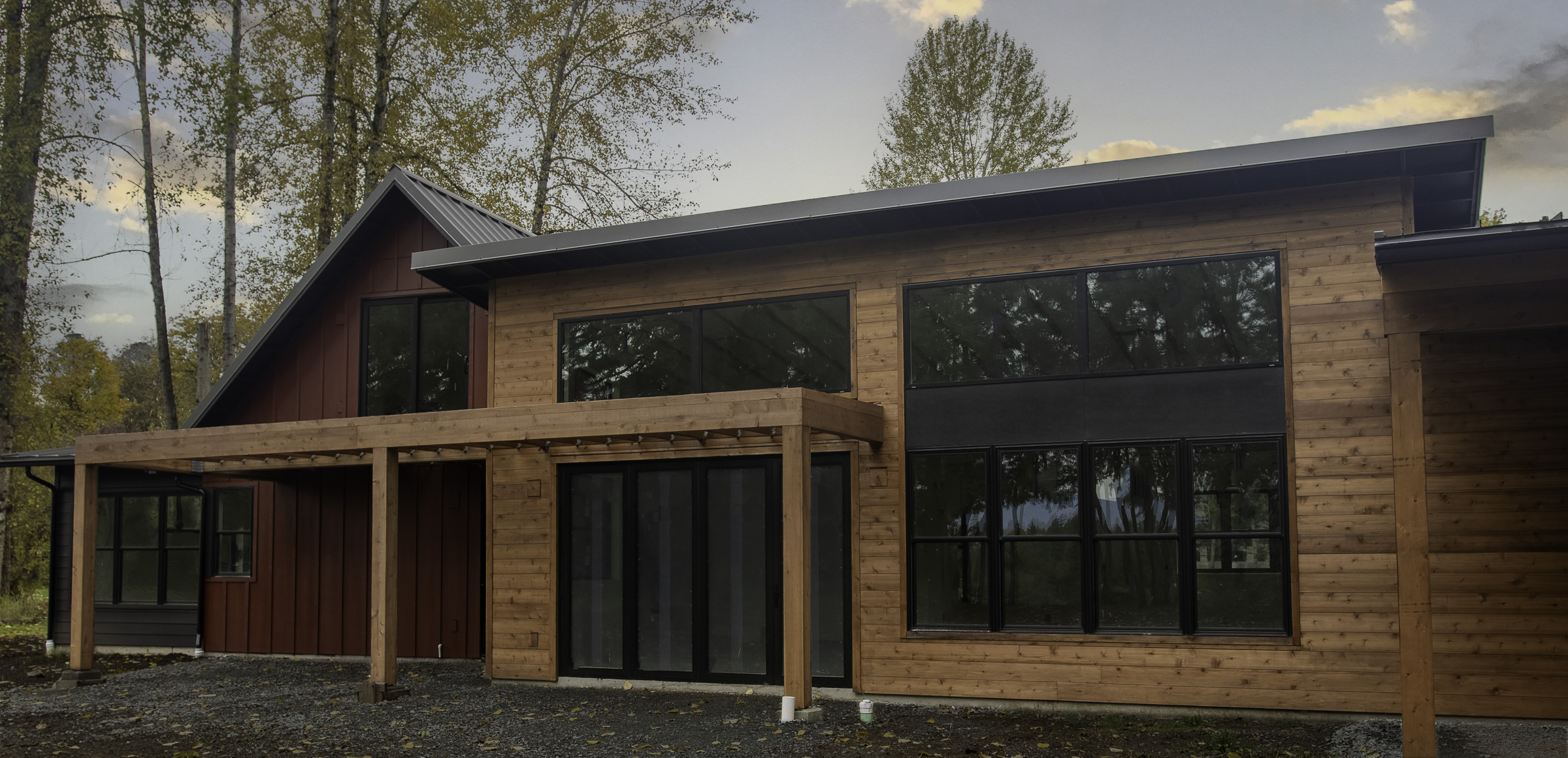 Cedar channel lap siding detail with clean reveal lines