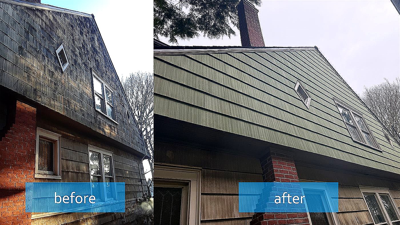 Before and after siding transformation