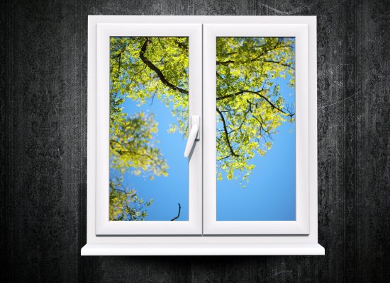 Window to Summer Abstract Illustration. Sunny Summer Day Outside the Window.